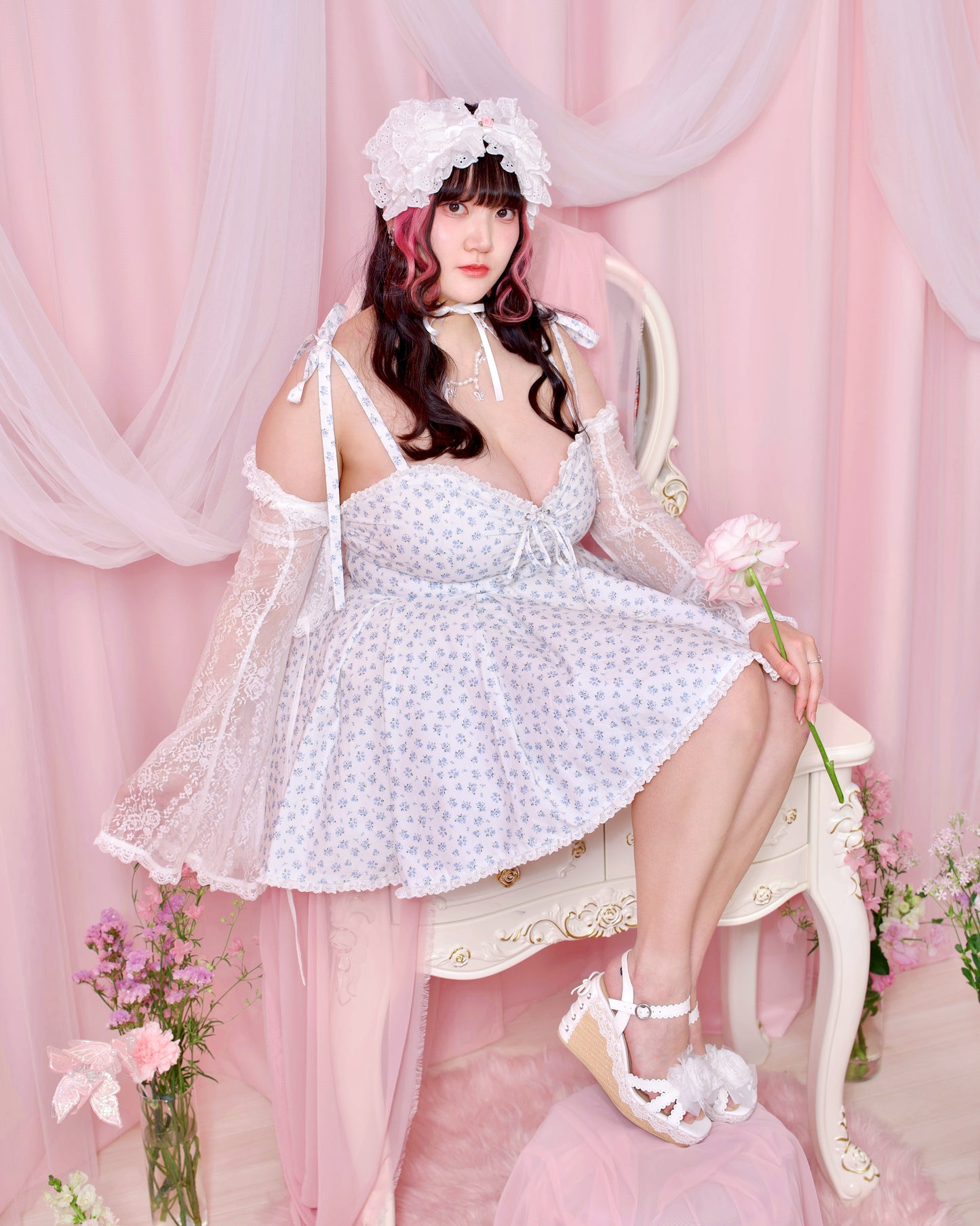 Summer Hime Wedge Sandals - White // PREORDER