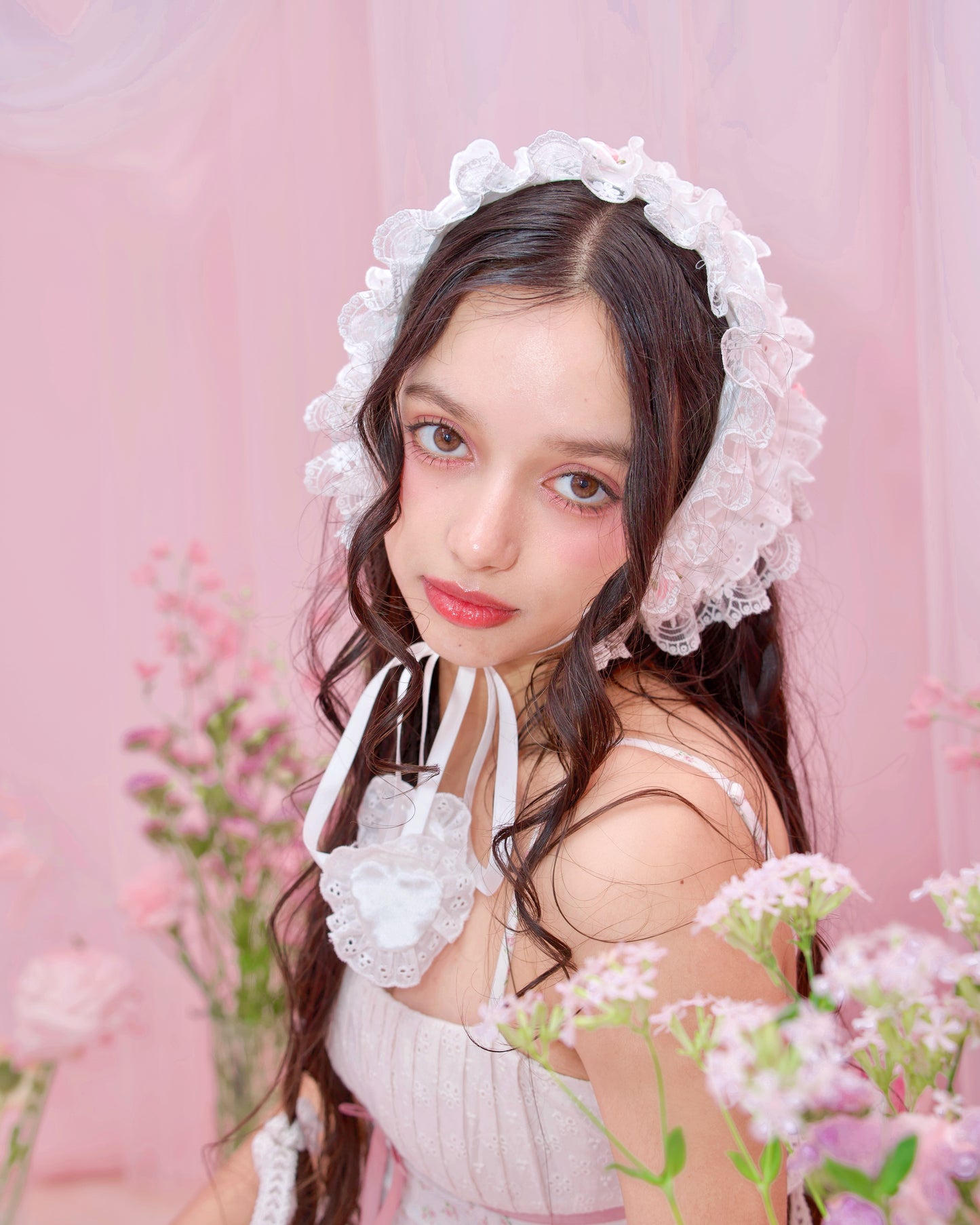 Cherie Lace Head Scarf - White