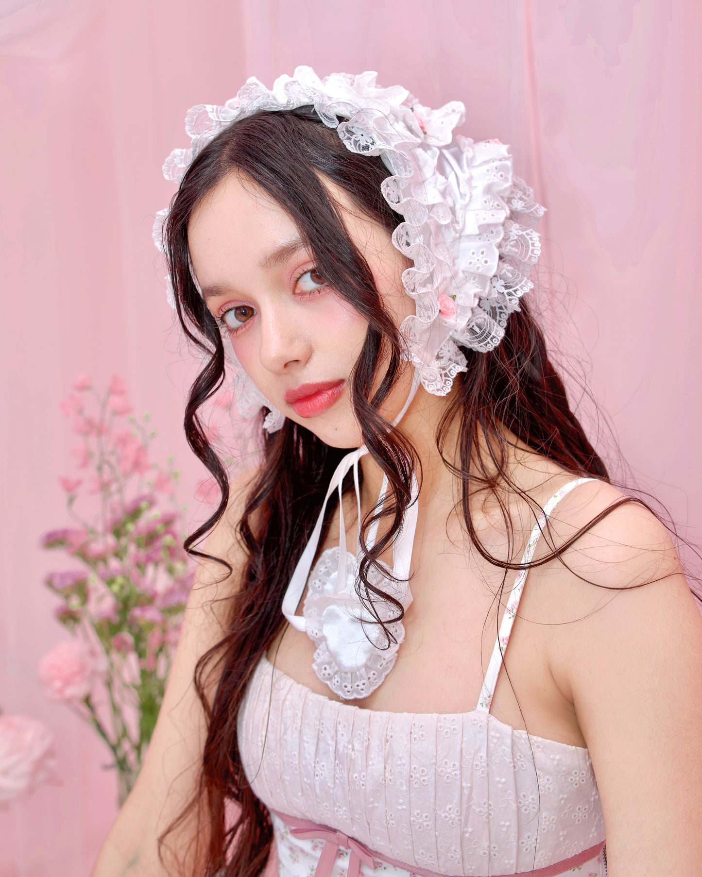 Cherie Lace Head Scarf - White