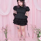 Rosa D'Amour Shortsleeve Blouse - Black