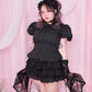 Rosa D'Amour Shortsleeve Blouse - Black