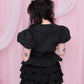 Rosa D'Amour Shortsleeve Blouse - Black