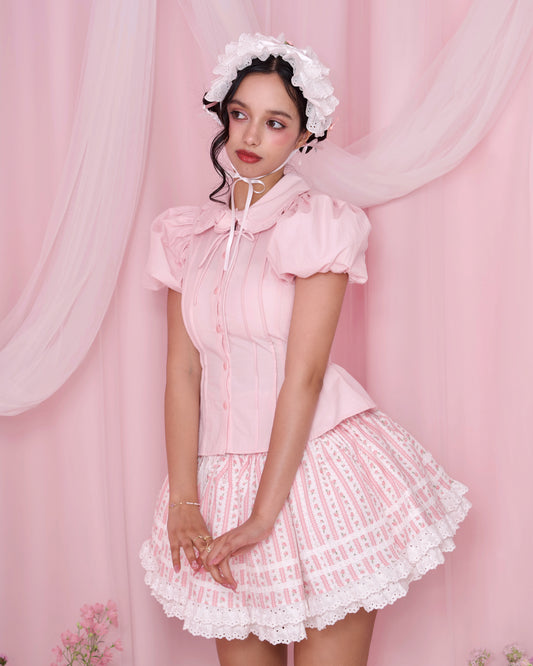 Rosa D'Amour Shortsleeve Blouse - Pink