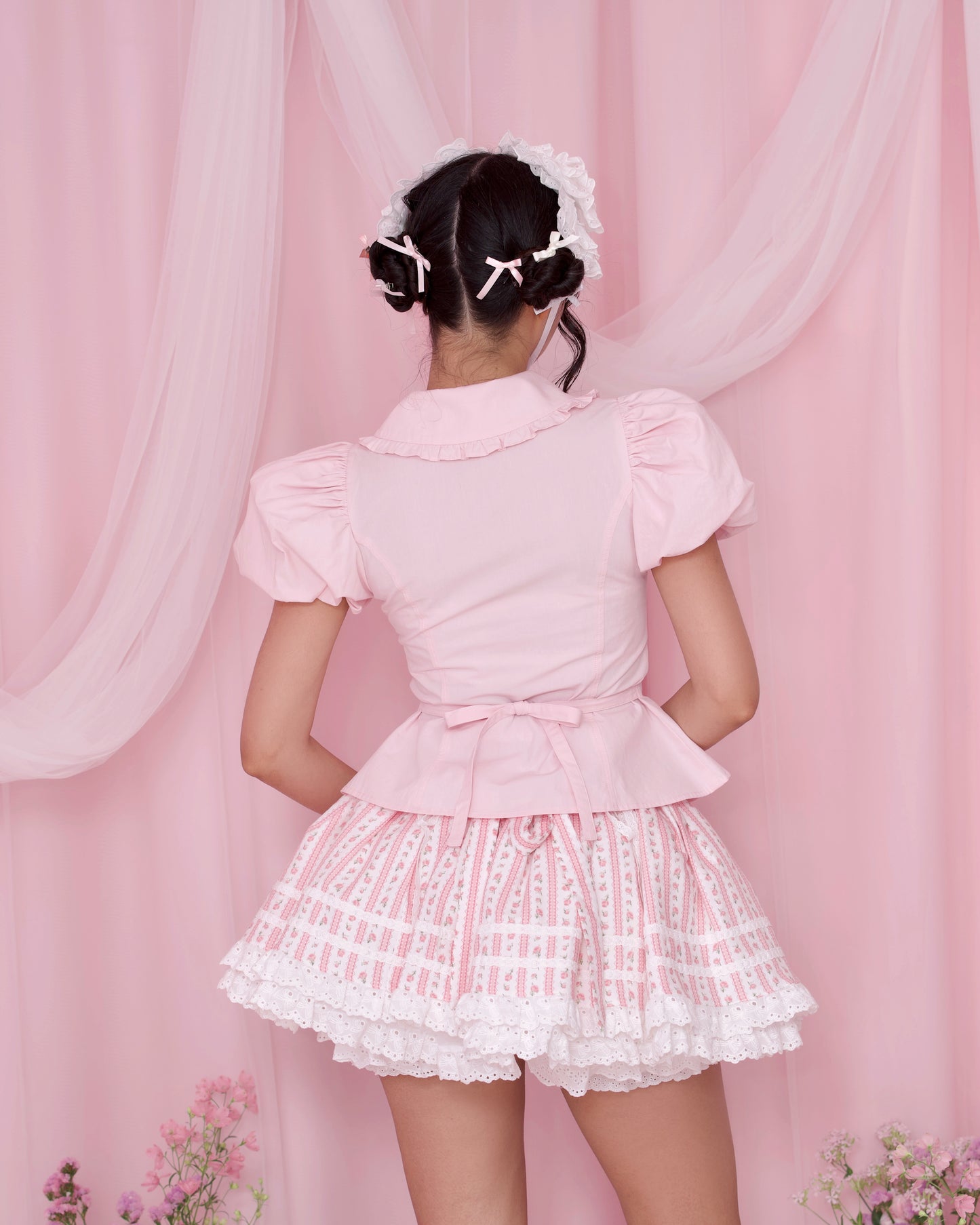 Rosa D'Amour Shortsleeve Blouse - Pink