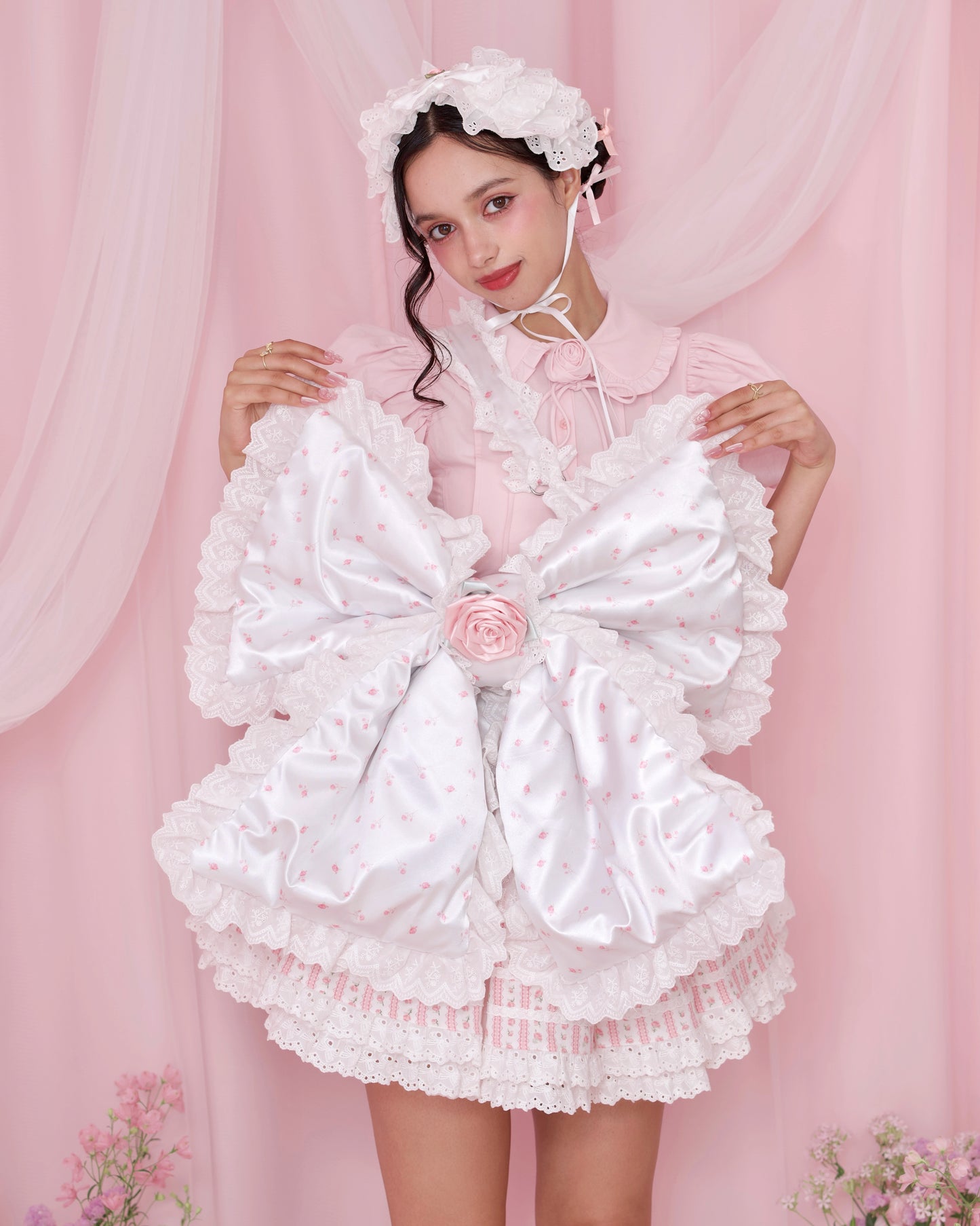 Sweet Rosette Bow Bag