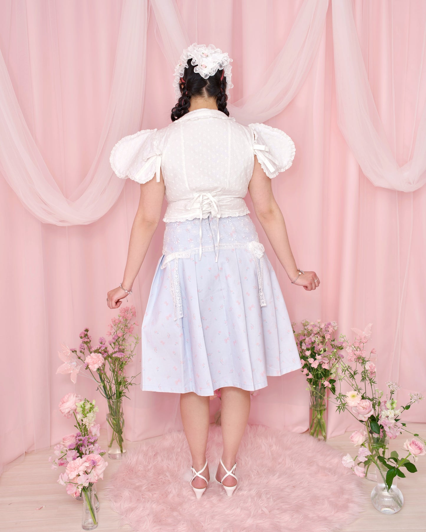 Love Note Long Pleated Skirt - Blue
