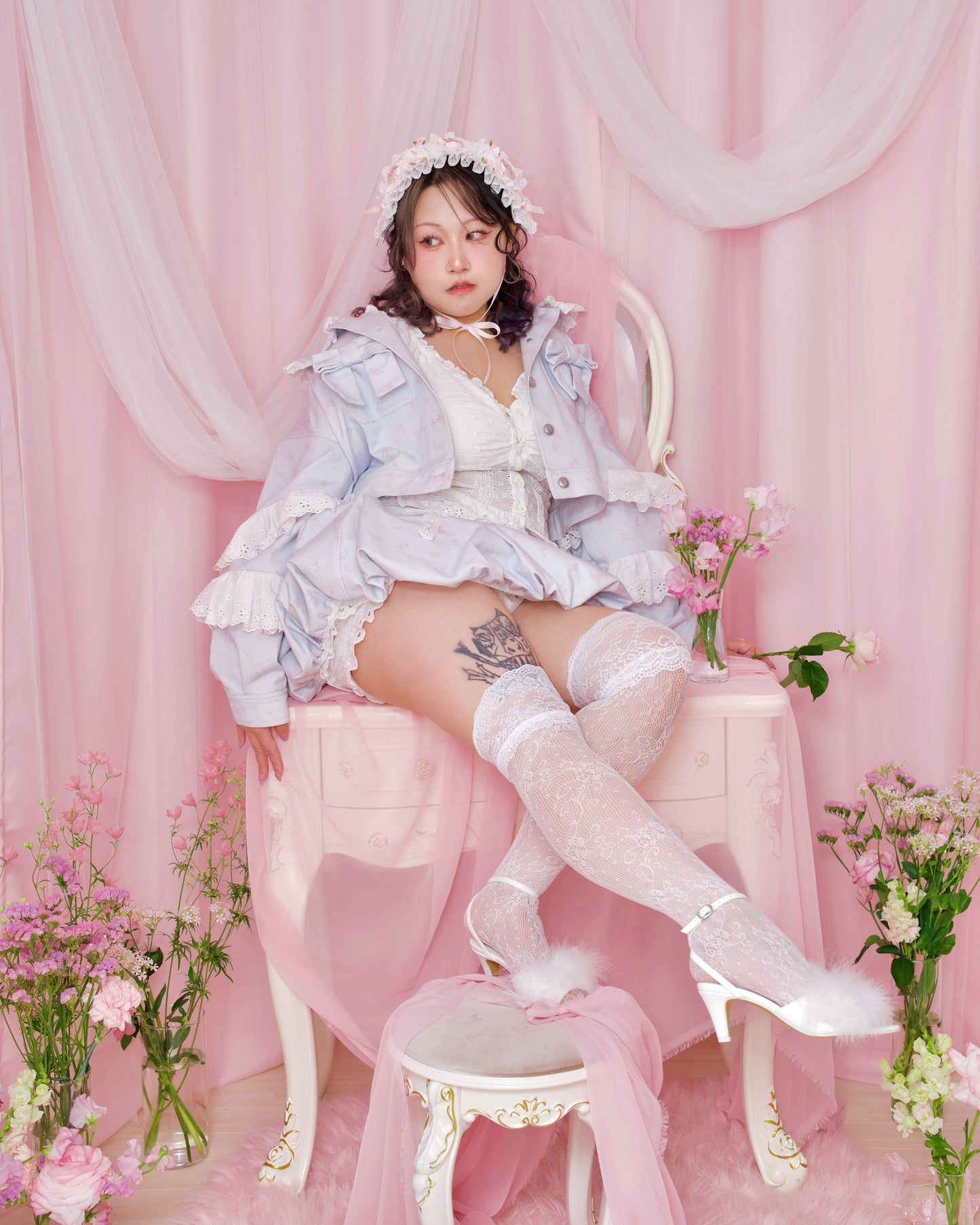 Fuwa Fuwa Low Heel Sandals - White // PREORDER