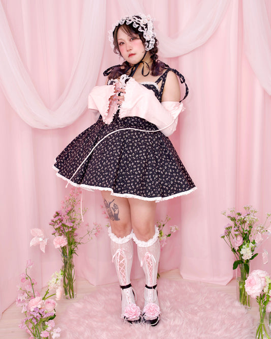 Petite Fleur Dress - Black x Pink Floral // PREORDER