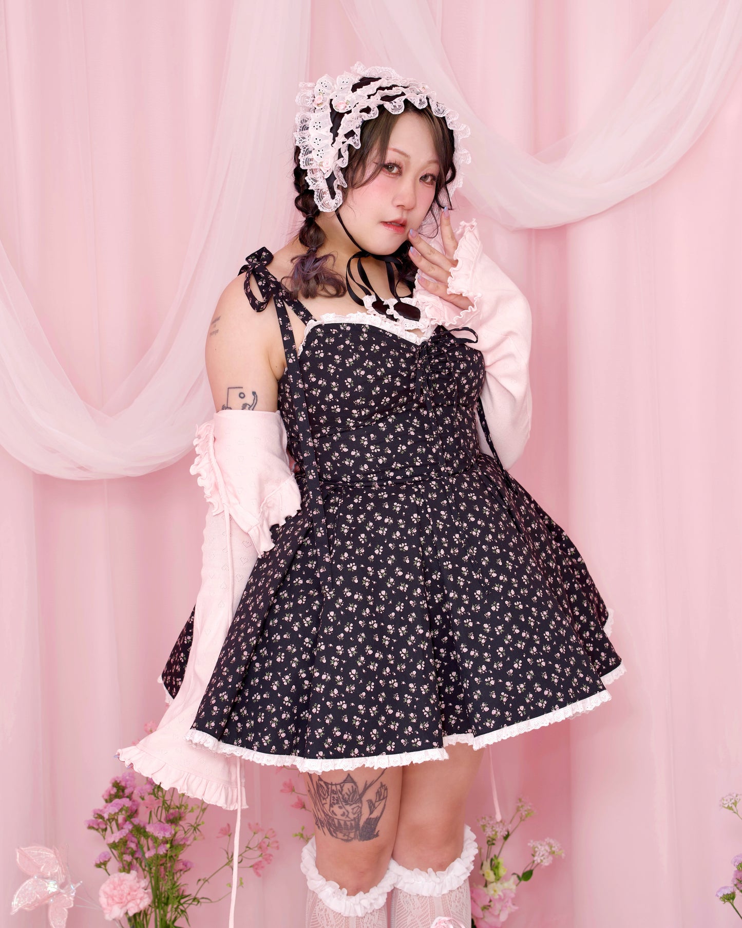 Petite Fleur Dress - Black x Pink Floral // PREORDER