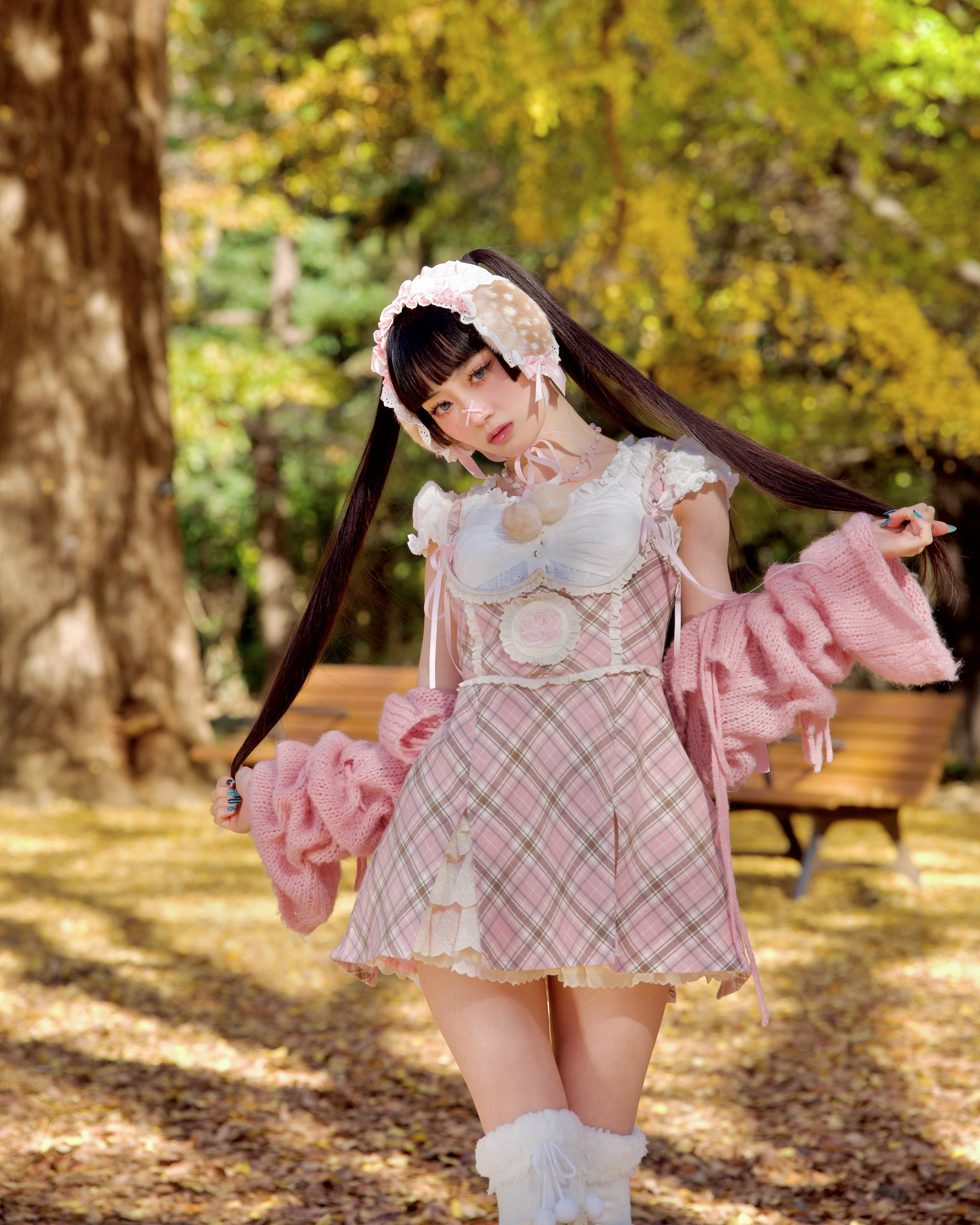 Lacy Biscuit Corset Skirt - Pink Check – Vina of the Valley