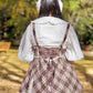 Lacy Biscuit Corset Skirt - Brown Check // PREORDER