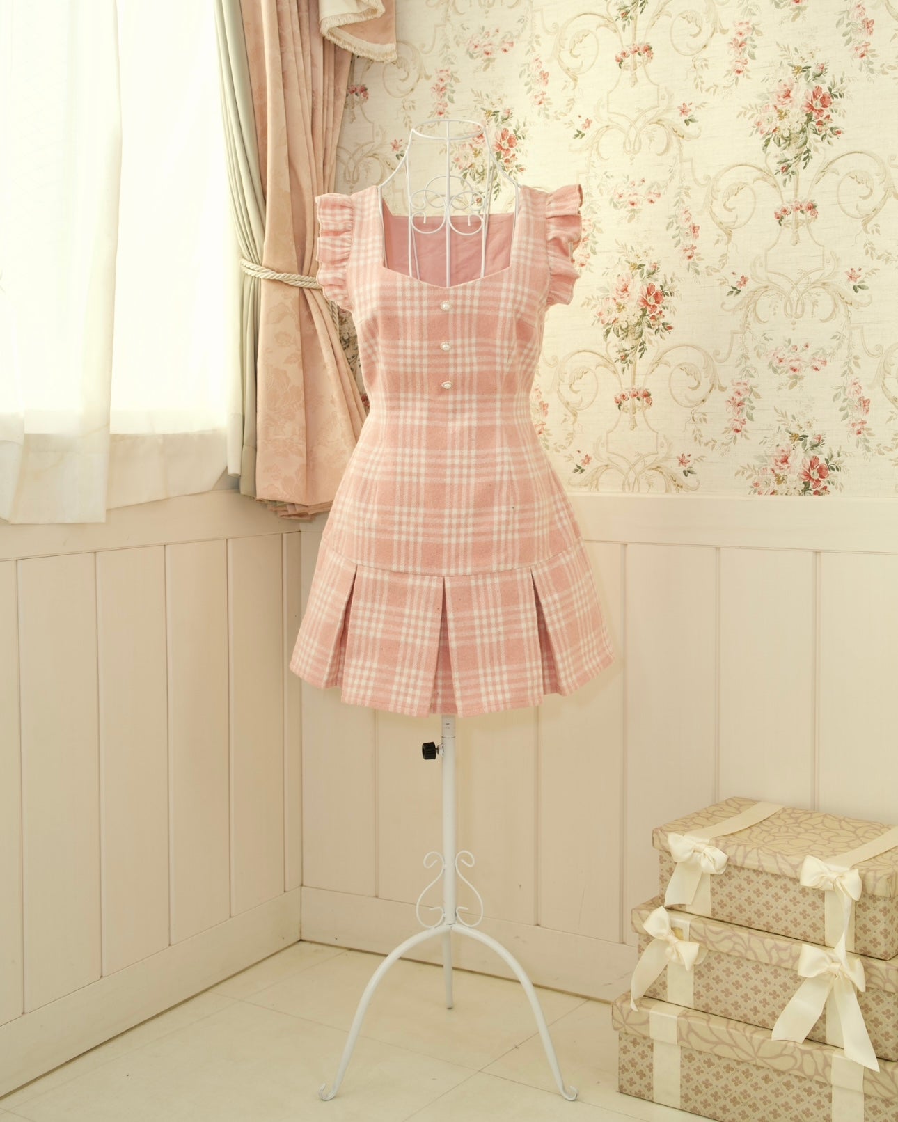 Prep School Idol Pink Check DRESS // PREORDER