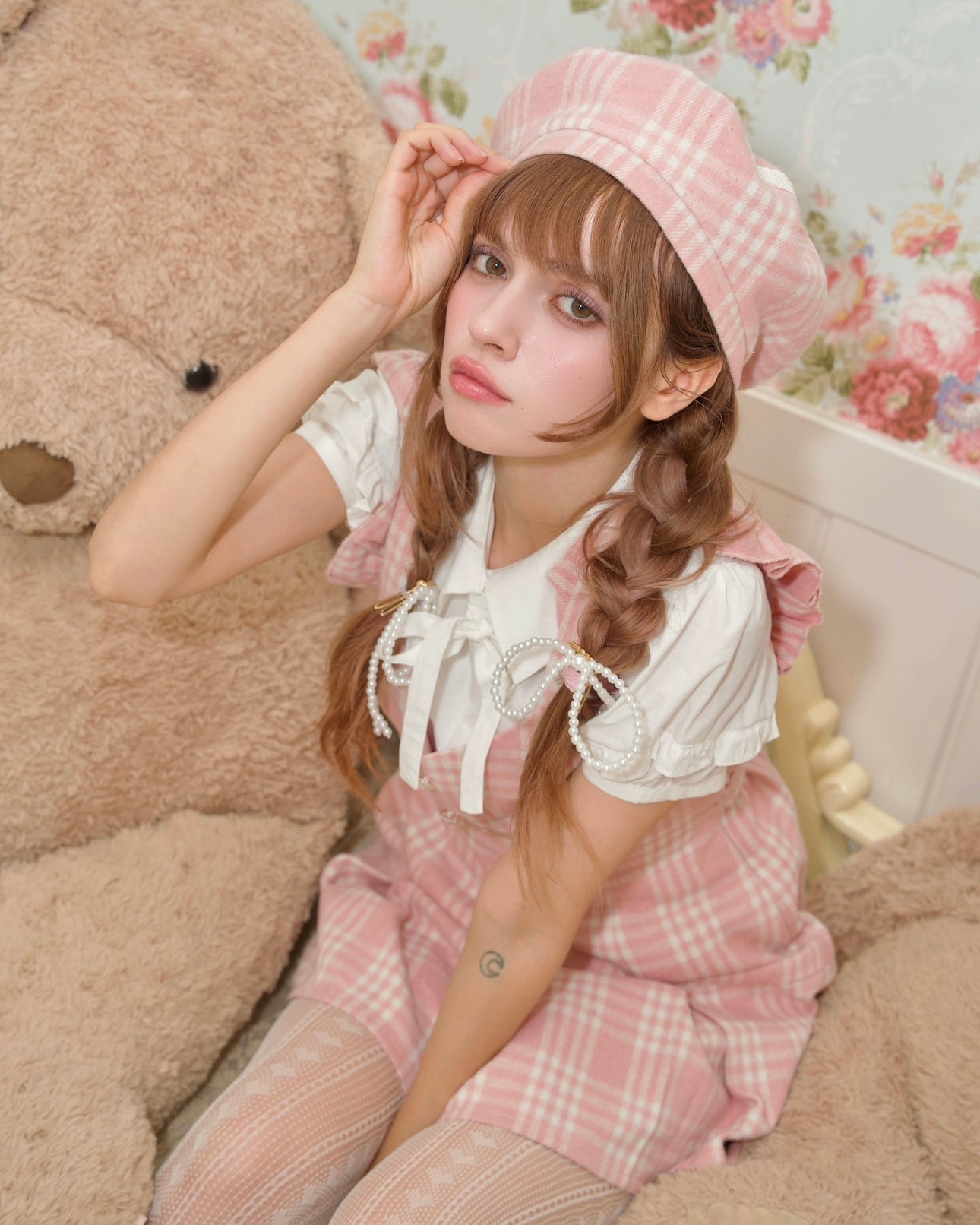 Prep School Idol Pink Check DRESS // PREORDER