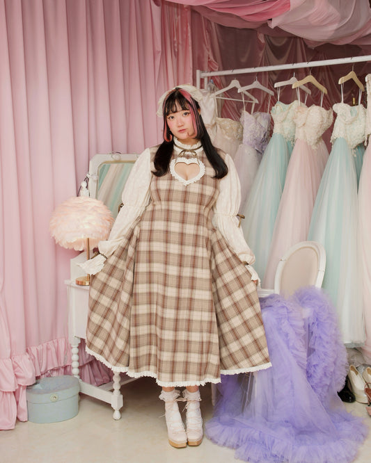 Seraph’s Embrace Heart Cutout Long Dress - Brown // PREORDER
