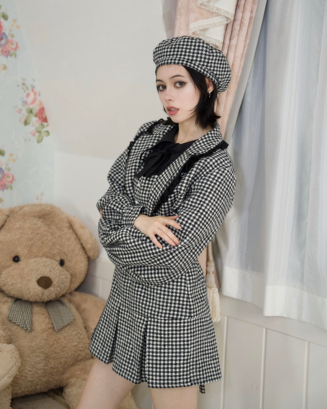 Prep School Idol Black Houndstooth JACKET // PREORDER