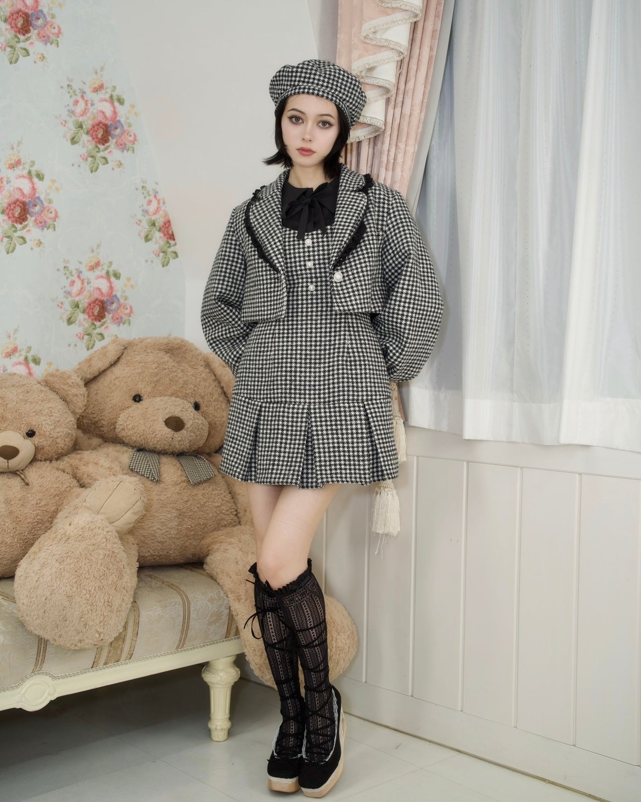 Prep School Idol Black Houndstooth JACKET // PREORDER