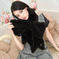 Fluffy Ribbon Scarf BLACK // PREORDER