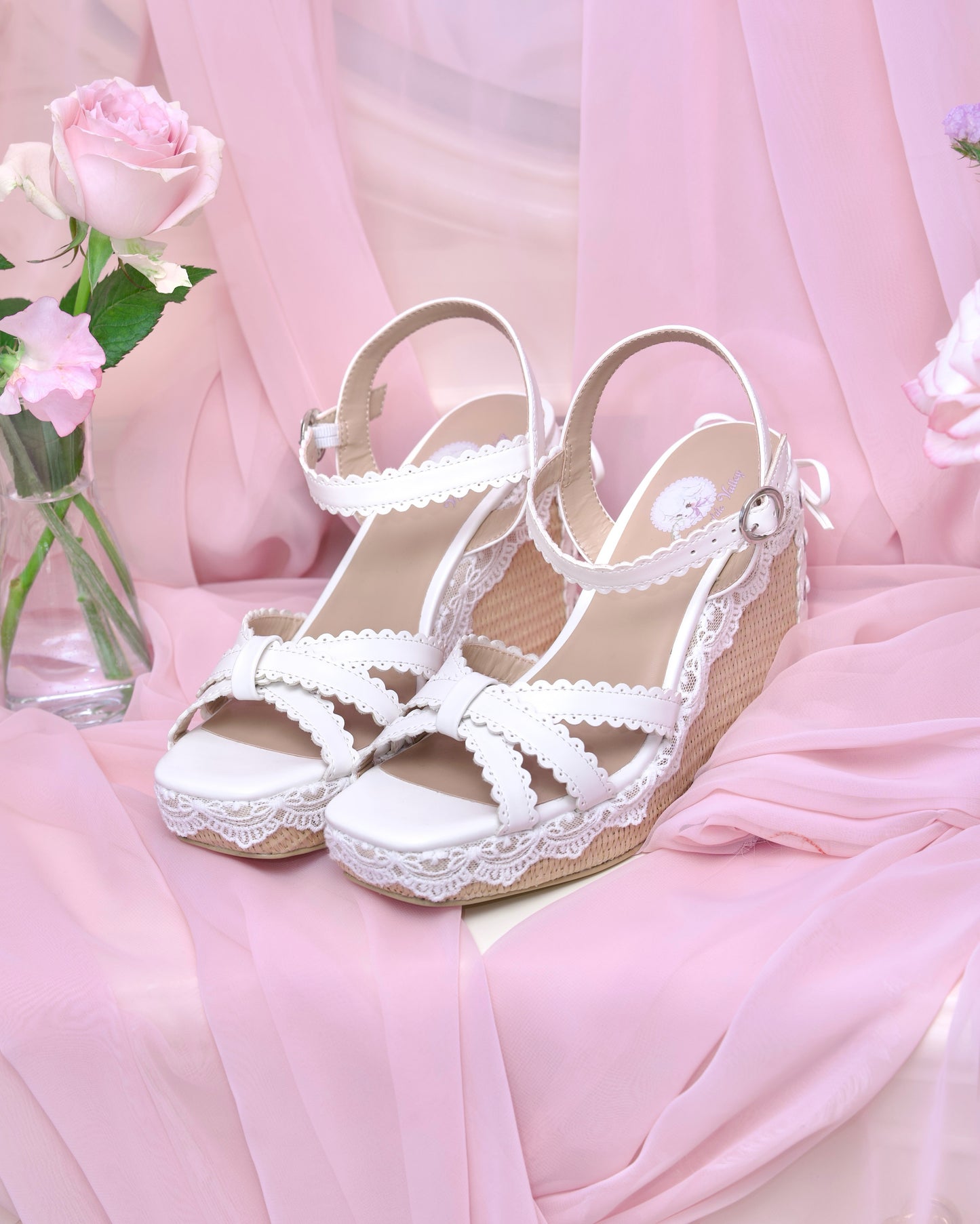 Summer Hime Wedge Sandals - White // PREORDER