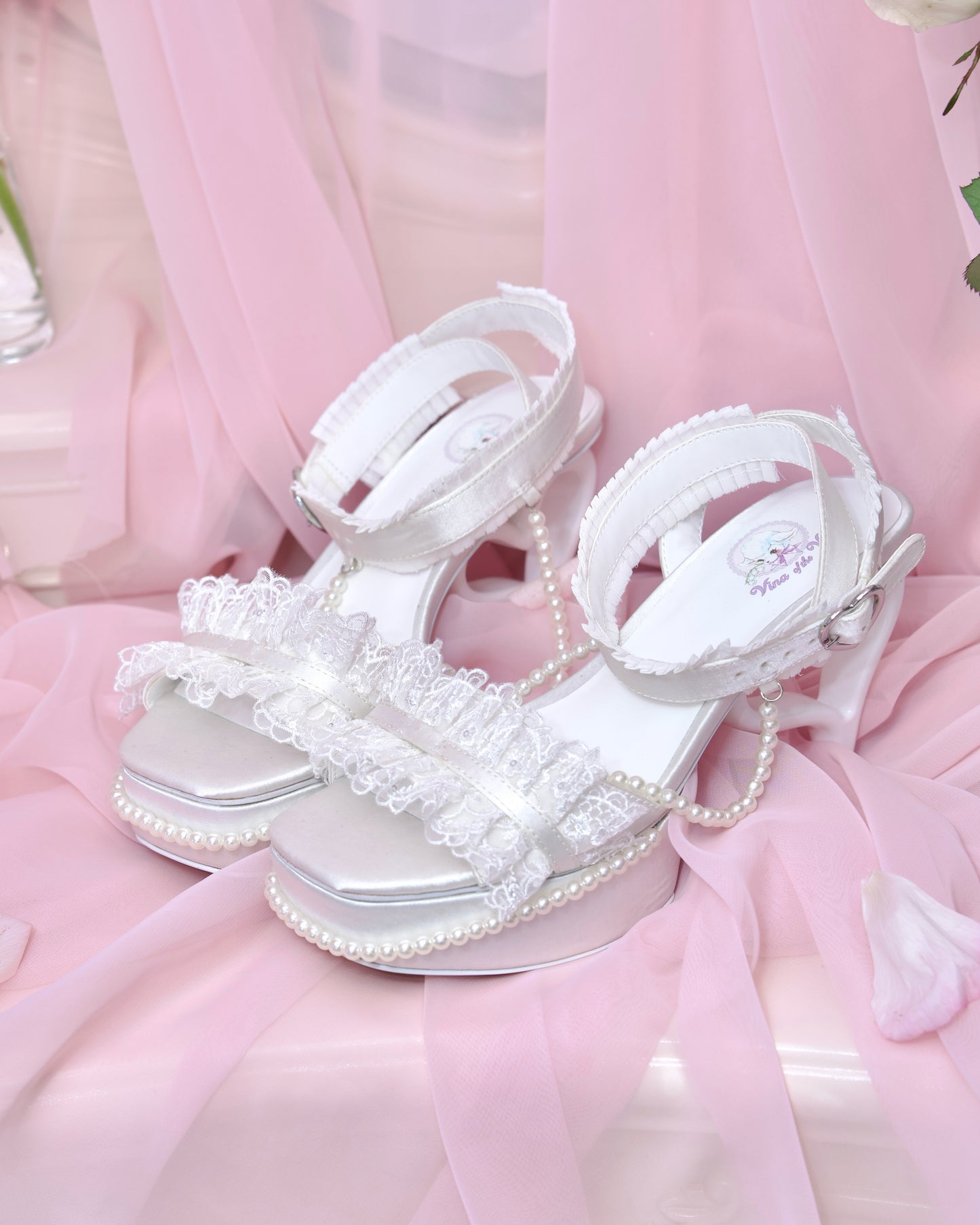 Princess Rose Platform Sandals - White // PREORDER