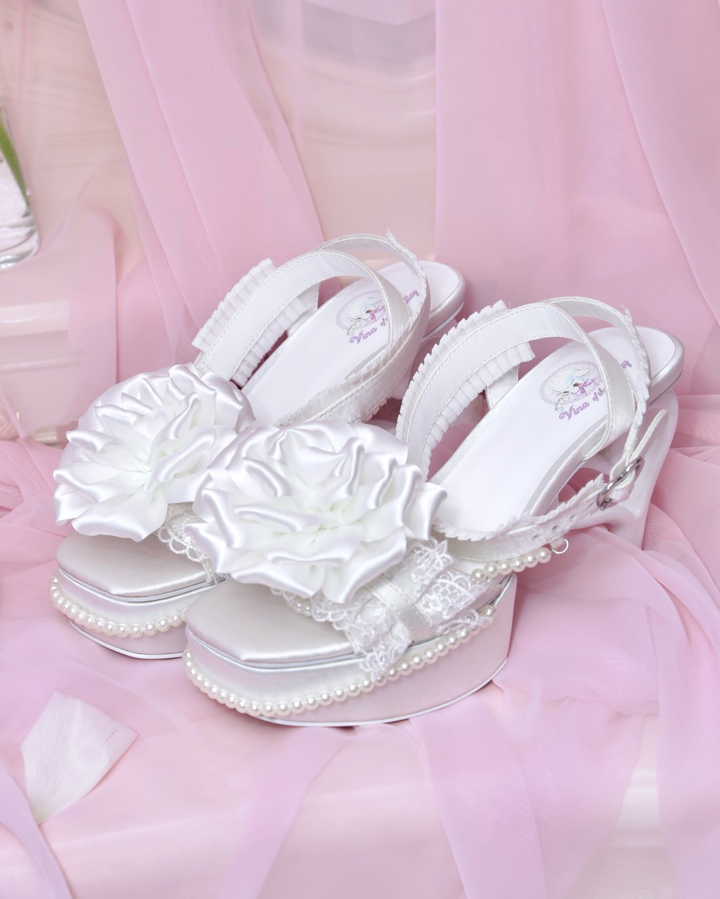 Princess Rose Platform Sandals - White // PREORDER