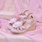 Summer Hime Wedge Sandals - Pink // PREORDER