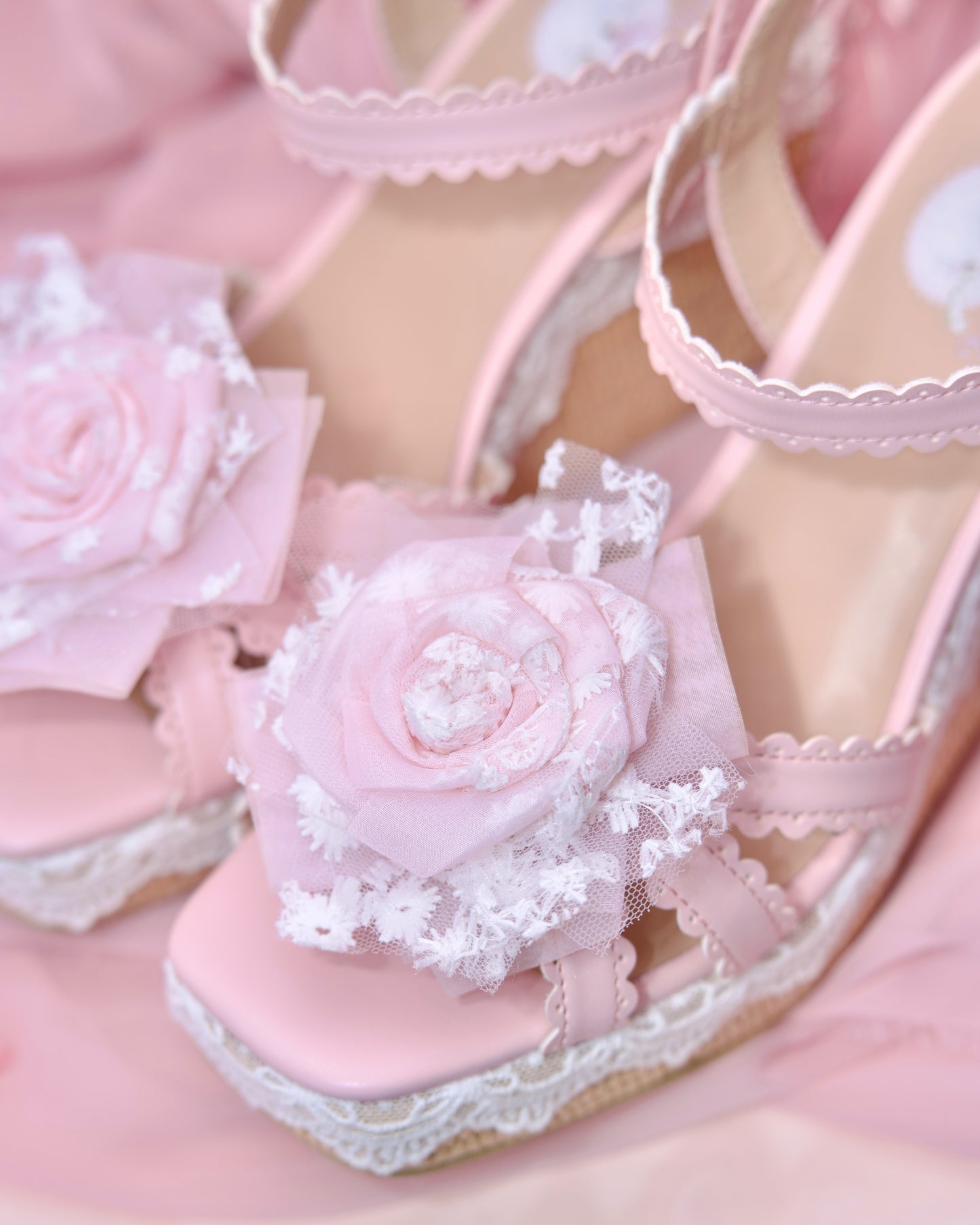 Summer Hime Wedge Sandals - Pink // PREORDER