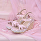 Summer Hime Wedge Sandals - Pink // PREORDER