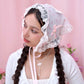 Rosy Daydream Head Scarf - White x Pink
