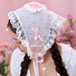 Rosy Daydream Head Scarf - White x Pink