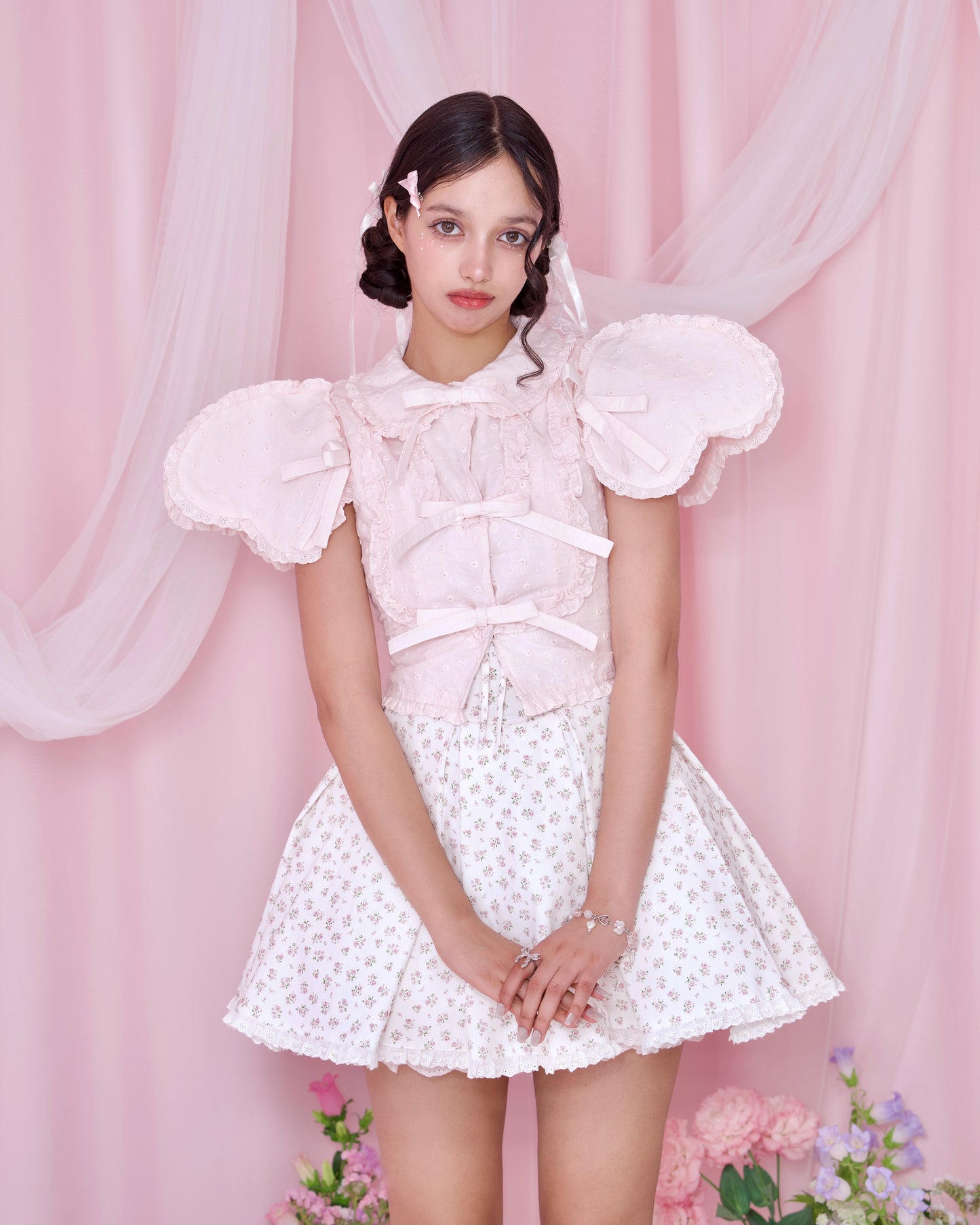 Heart On My Sleeve Cotton Blouse Pink // PREORDER