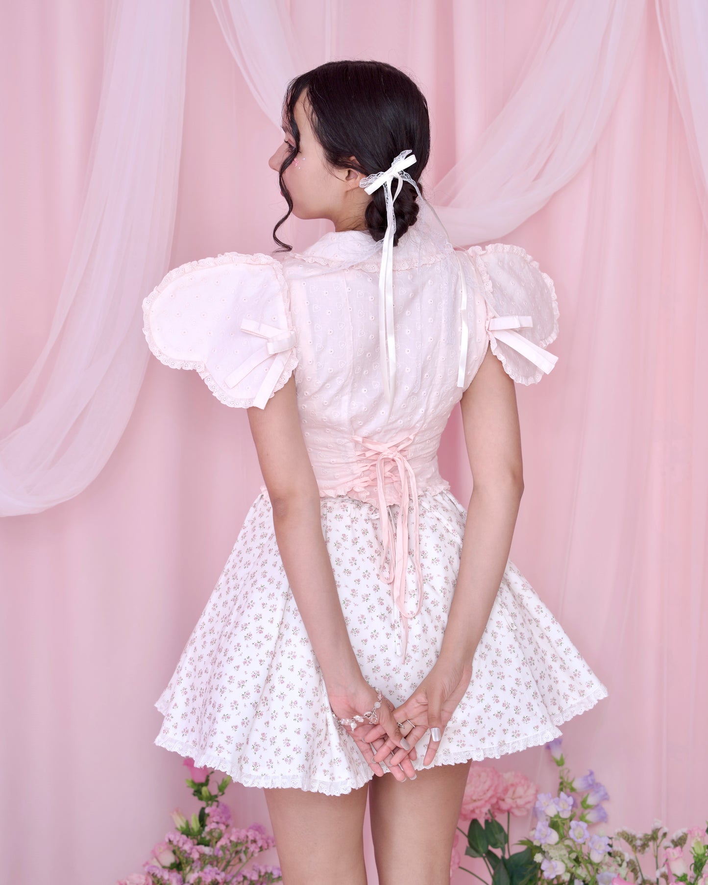 Heart On My Sleeve Cotton Blouse Pink // PREORDER