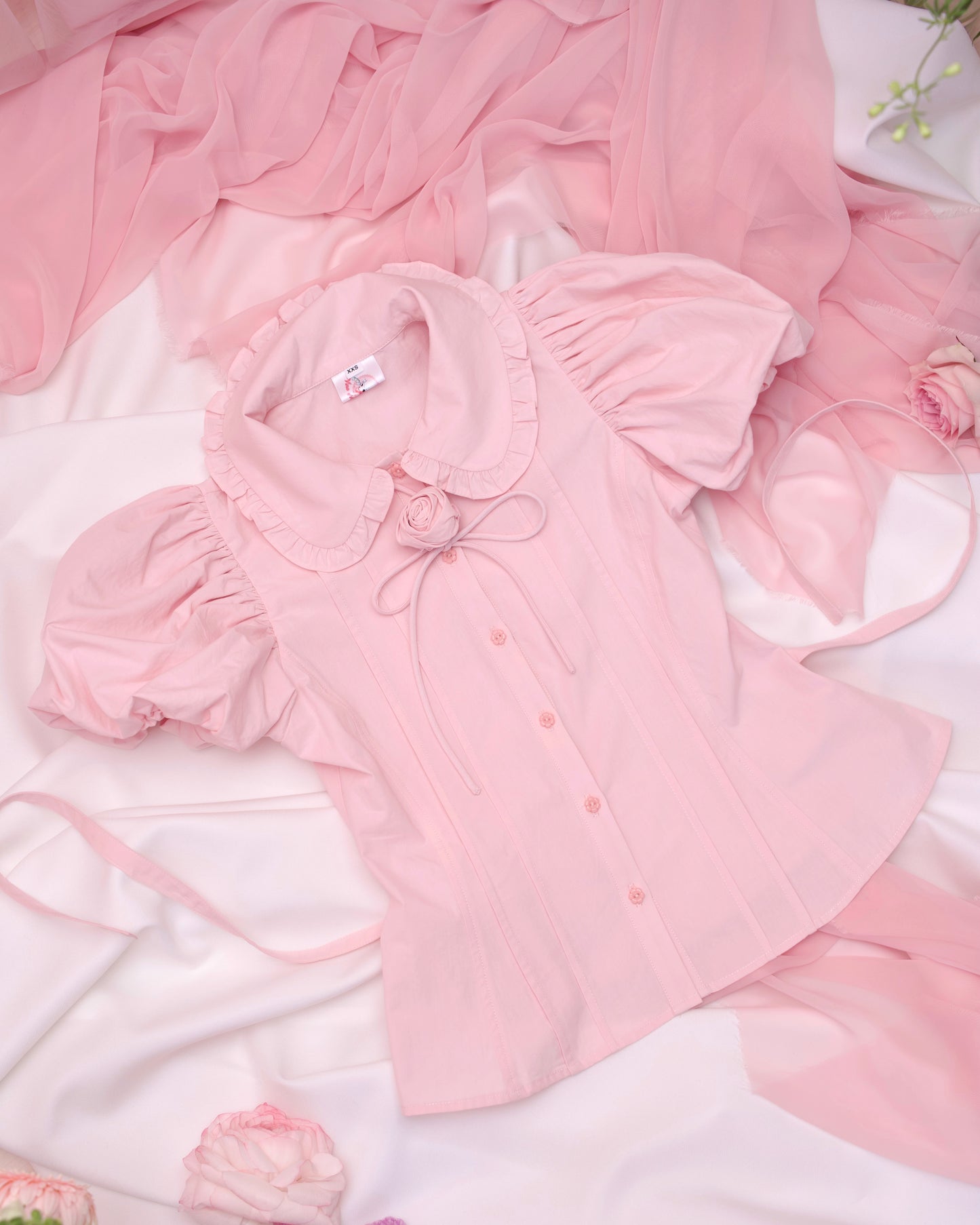 Rosa D'Amour Shortsleeve Blouse - Pink