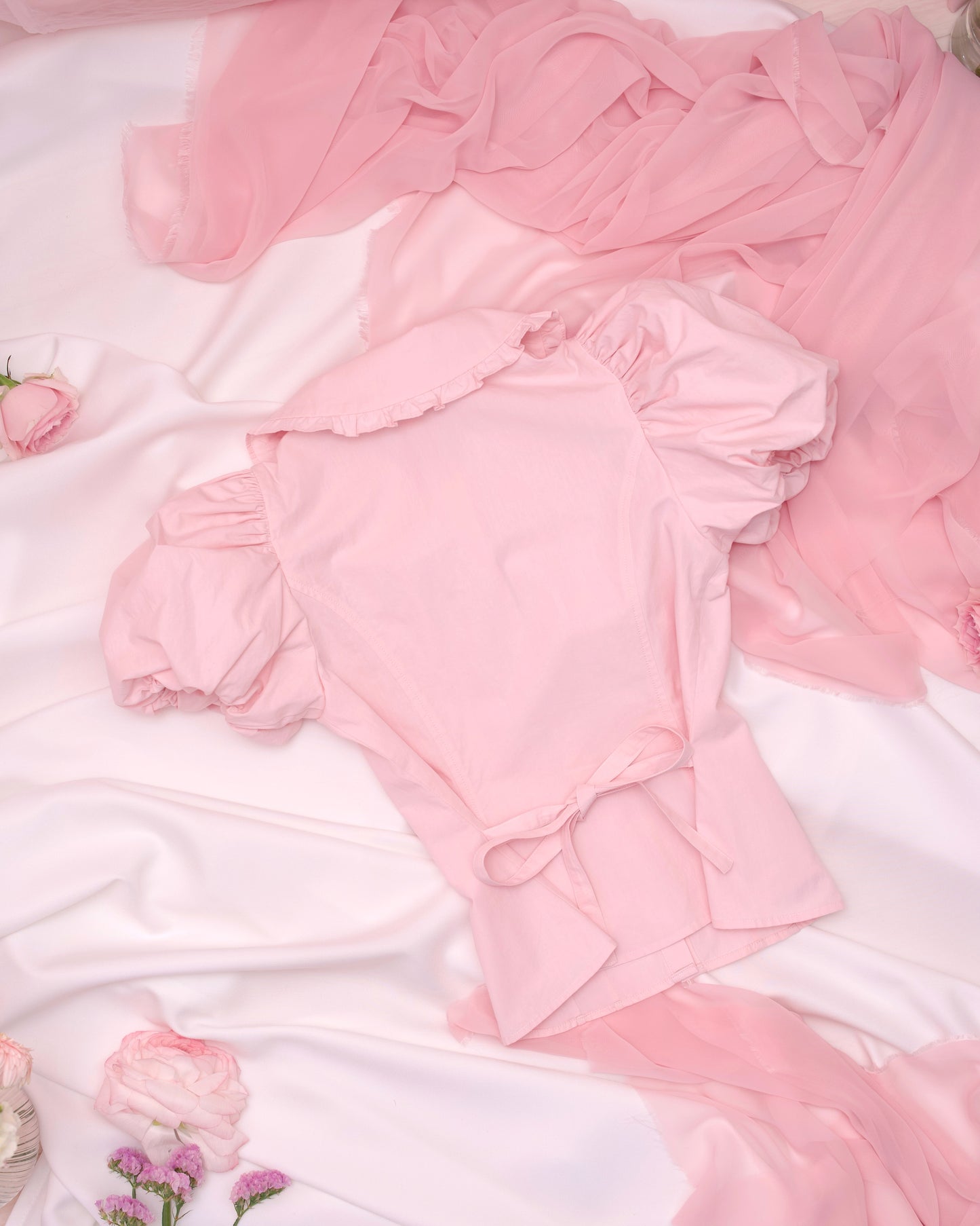 Rosa D'Amour Shortsleeve Blouse - Pink