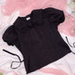 Rosa D'Amour Shortsleeve Blouse - Black