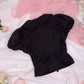 Rosa D'Amour Shortsleeve Blouse - Black