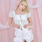 Ribbon Frill Bag - White x Pink // PREORDER