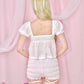 My Little Cottage Babydoll Short Sleeve Blouse - White // PREORDER