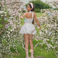Sunberry Halter Dress, Blue Rose Ribbon Motif PREORDER