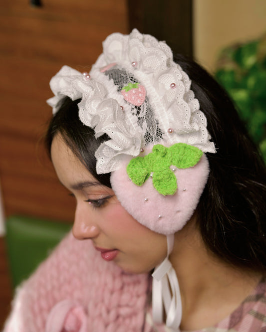 Strawberry Shortcake Ear Warmer - Pink // PREORDER