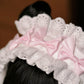 Winterbelle's Bow Ear Warmer - White x Pink // PREORDER