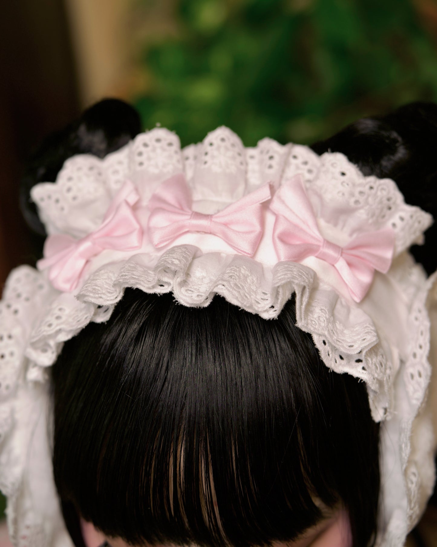 Winterbelle's Bow Ear Warmer - White x Pink // PREORDER