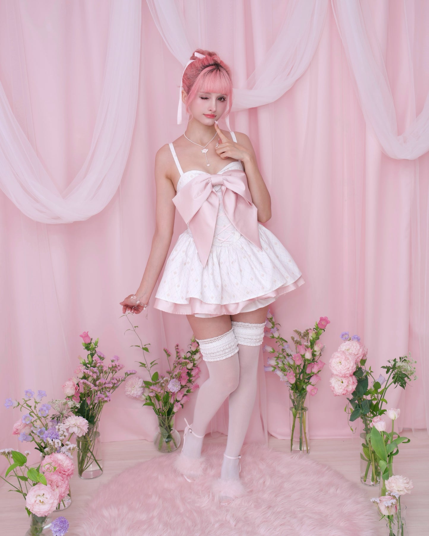 Love Story Ribbon Dress - Pink // PREORDER
