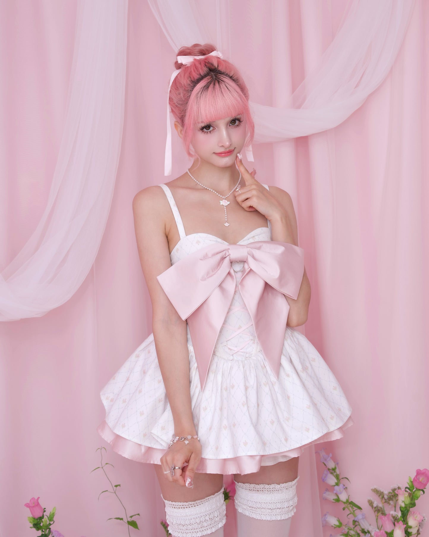Love Story Ribbon Dress - Pink // PREORDER