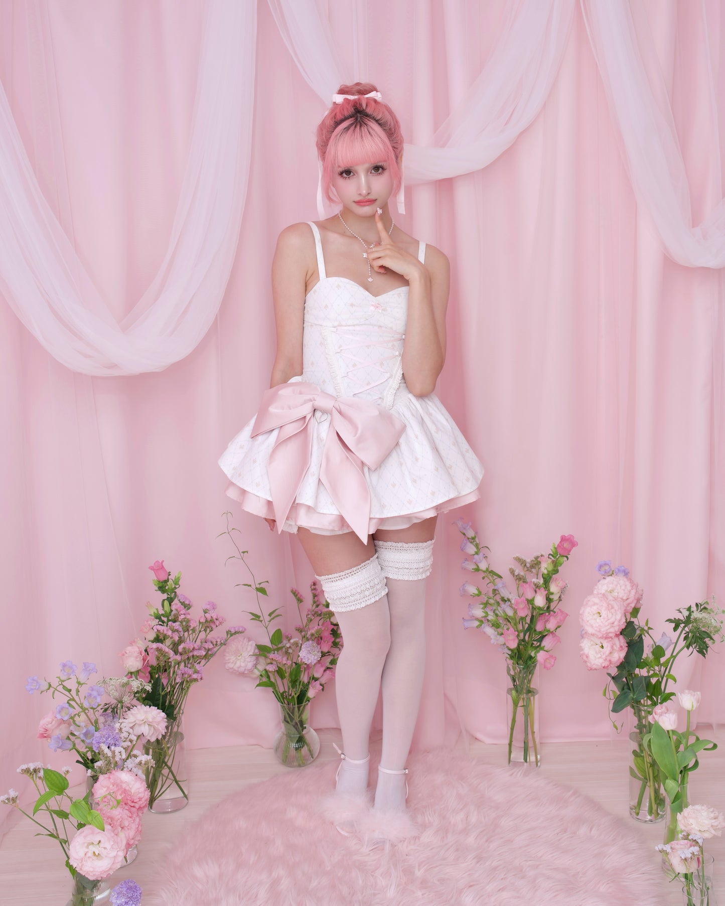 Love Story Ribbon Dress - Pink // PREORDER