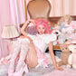 "Dear Valentine" Knee High Heart Platform Heels Pink