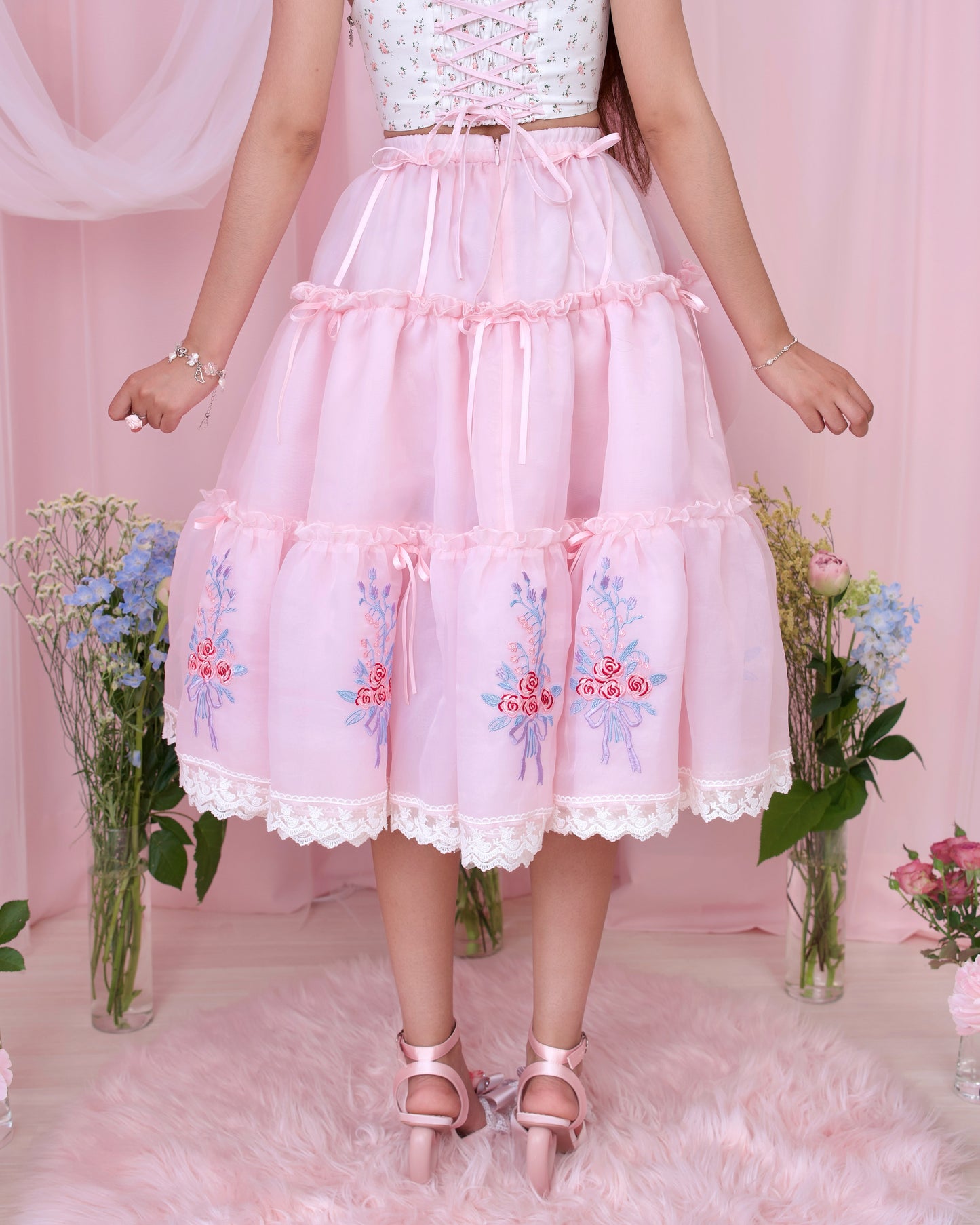 Princess Tier Cake Long Tulle Skirt - Pink // PREORDER