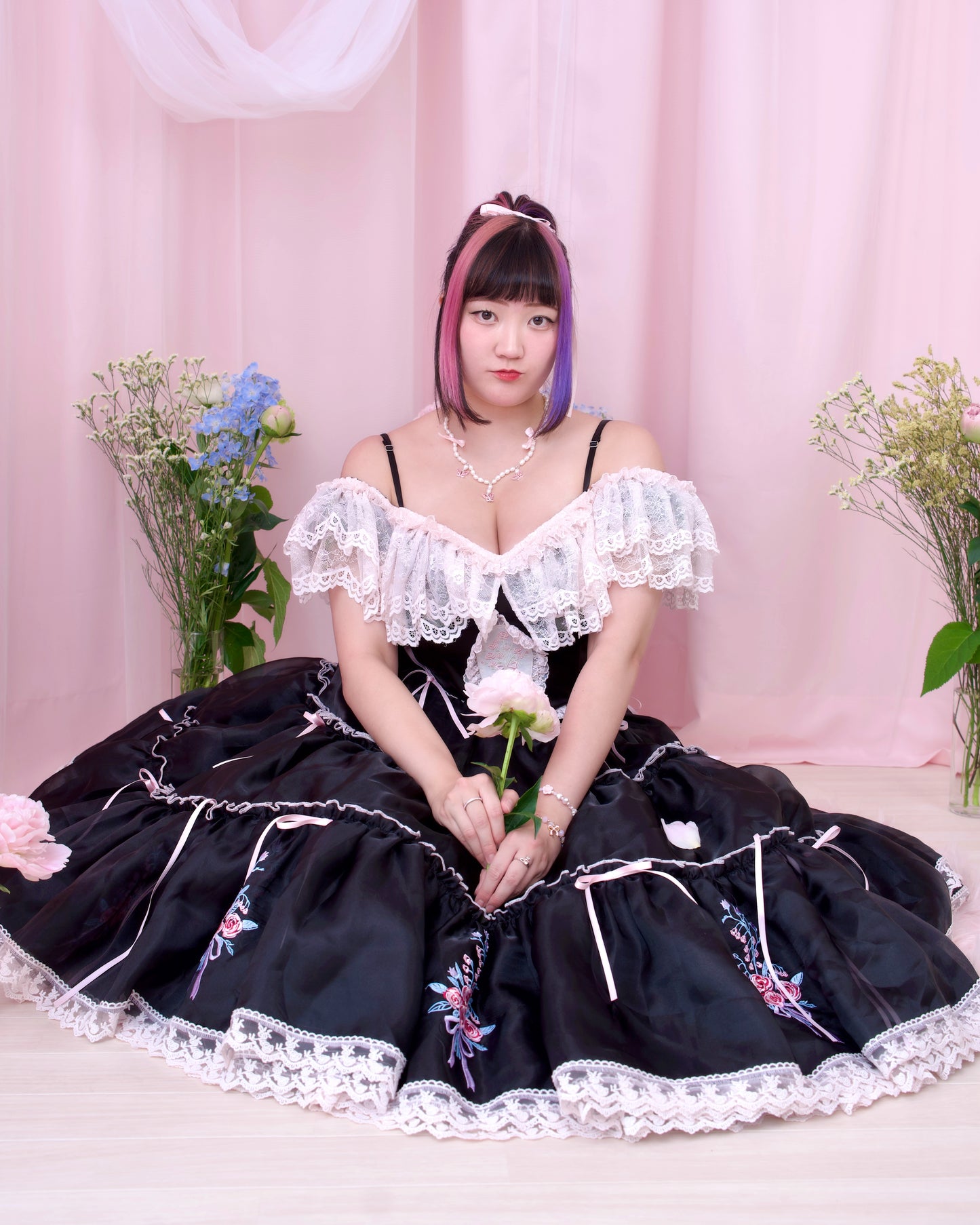 Princess Tier Cake Long Tulle Skirt - Black // PREORDER
