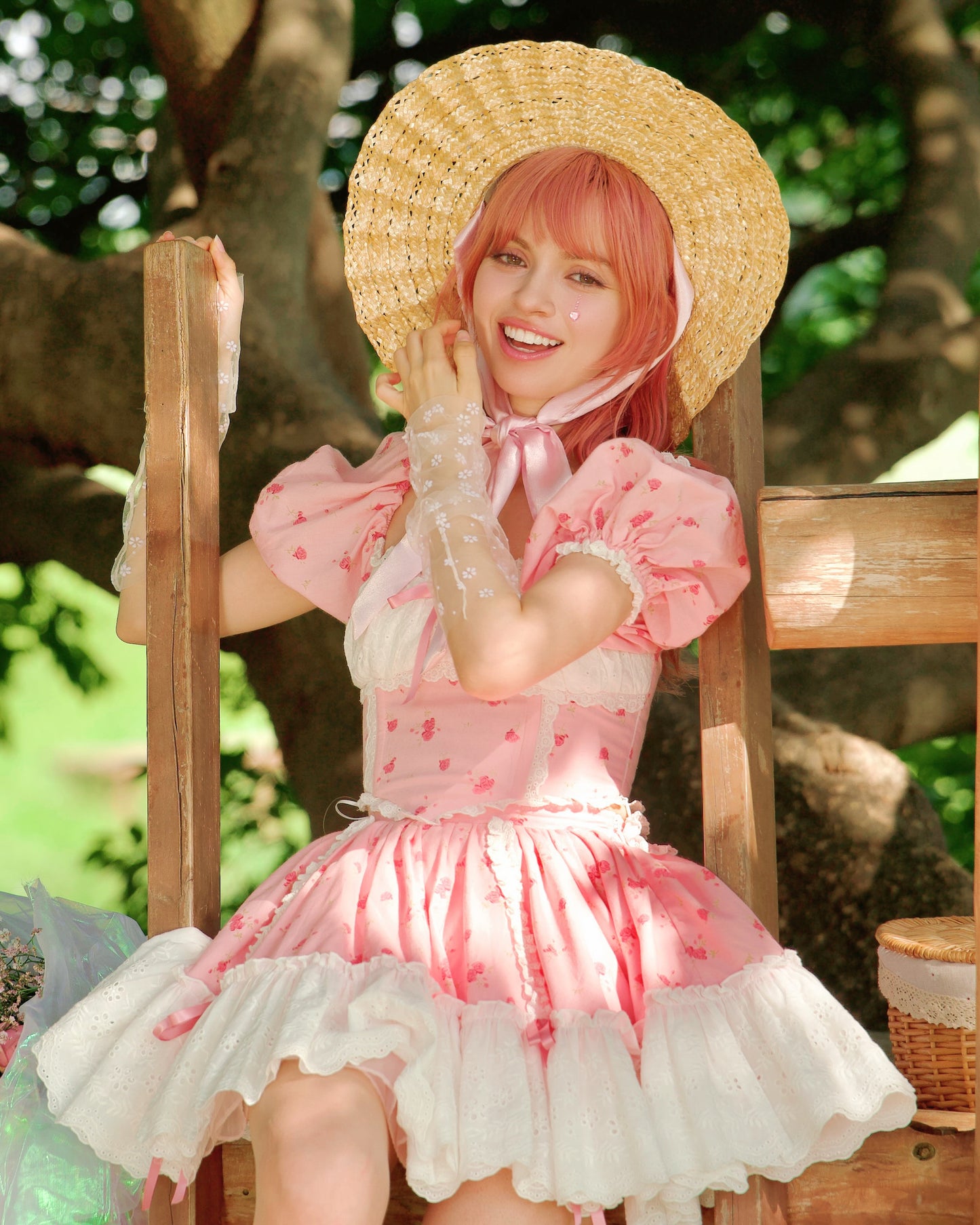Summer Belle Set Skirt Pink Floral // PREORDER