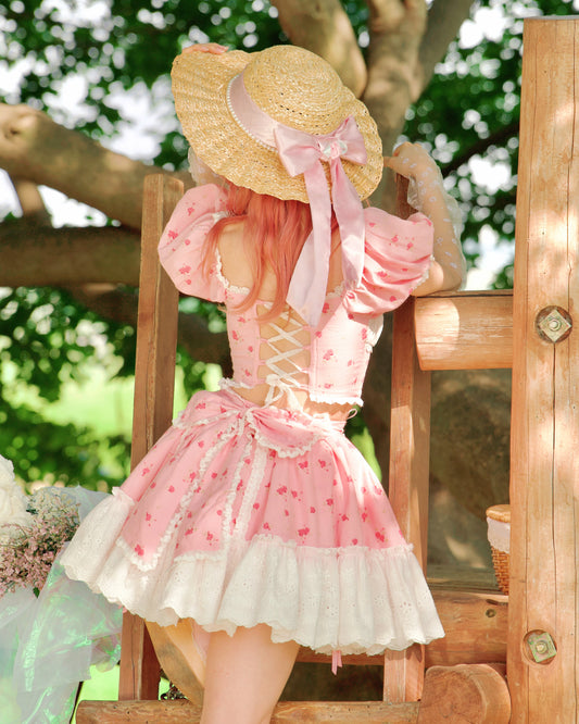 Summer Belle Set Top Pink Floral // PREORDER