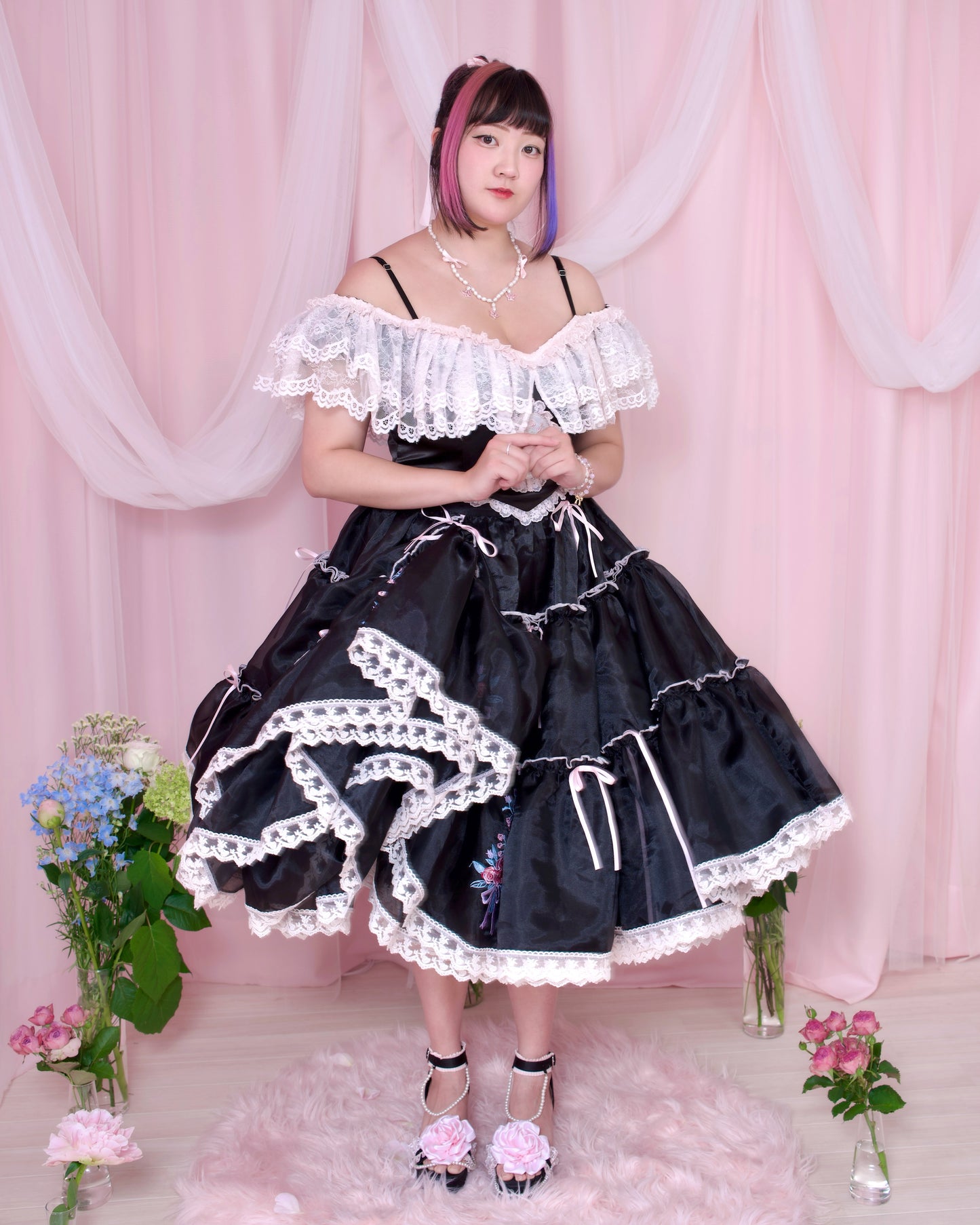 Princess Tier Cake Long Tulle Skirt - Black // PREORDER